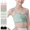 thumbnail image 1 of Girls Seamless Cotton Bra, Adjustable Strap Wireless Bralette, Comfort Padded Training Bra for Puberty, 1 of 7