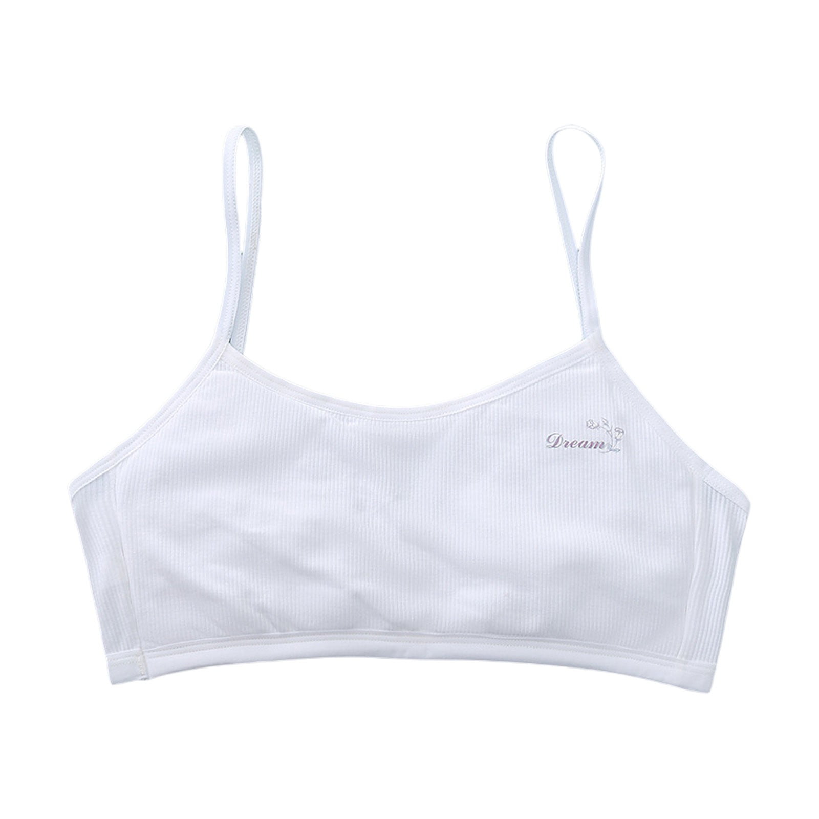 Teen Girls Seamless Training Bras Sports Bras Spaghetti Strap Sports Bra For 10 To 12 Years White One Size Walmart