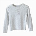 thumbnail image 1 of Teen Girls Shirts Long Sleeve Henley T Shirts Button Up Slim Fit Tops Basic Tees Round Neck Ribbed Knit Shirts Girls Fall Winter Clothes Size 11-12T, 1 of 6