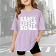 thumbnail image 1 of Teen Girls Short Sleeve Shirts Graphic Letter Print Fashion Tops Tees Girls T Shirt Girls T Shirts Size 12-14 Years, 1 of 5