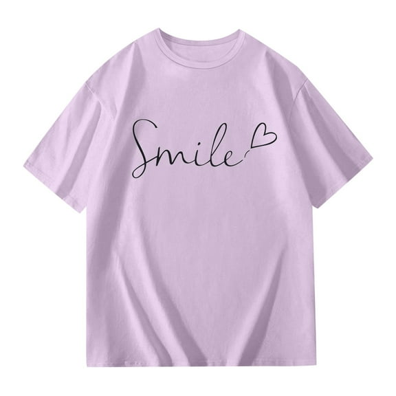 Teen Girls Short Sleeve T Shirts Kids Letter Printed Summer Tops Crewneck Tees Kids Shirt Girls Tops Size 12-14 Years