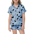 thumbnail image 1 of Teen Girls Silk Pajamas Set Bunny Girls Summer Pajamas Shorts Set Girls Outfits Set Girls Silk Pajamas 12-13 Years, 1 of 4