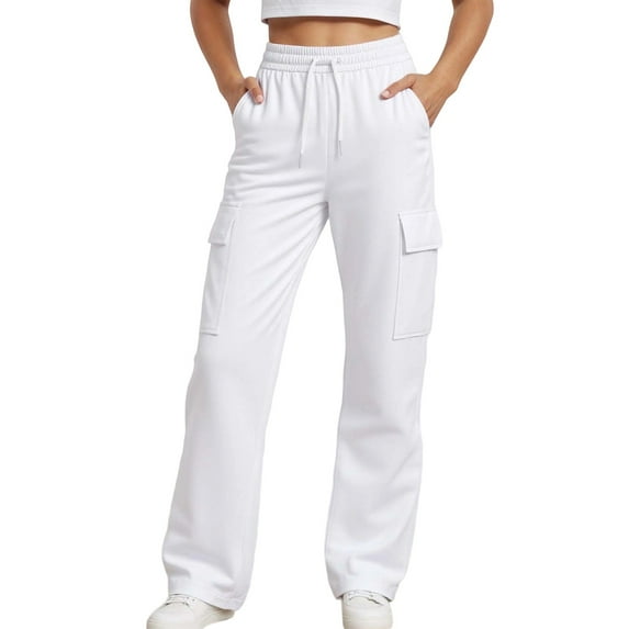 Teen Girls Solid ColorWide Leg Sweatpants Baggy Lounge Travel Pants Fall Fashion Outfits 2025 Winter Clothes Joggers,Color:White,Size:6-7 Years