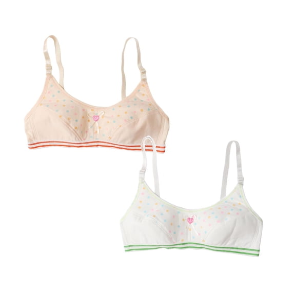 Teen Girls Sports Bra Girl Training Bras Big Kids 10-16 Years Developed Bra,Wire Free Padded Adjustable Strap 2 Pack