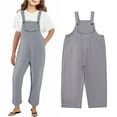 thumbnail image 1 of Teen Girls Summer Jumpsuits Comfortable Grey Jumpsuit with Pockets Spring Summer Romper Kids Jumpsuit for Girls 13-14 Years, 1 of 6