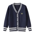 thumbnail image 1 of Girls Sweaters Soft Knit Cardigan V Neck Open Front Sweater Kids Casual Wear Lightweight Versatile Clothes Blue Size 13-14T, 1 of 5