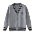 thumbnail image 1 of Girls Sweaters Soft Knit Cardigan V Neck Open Front Sweater Kids Casual Wear Lightweight Versatile Clothing Grey Size 13-14T, 1 of 7
