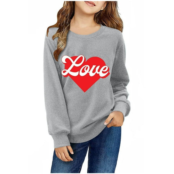 Teen Girls Sweatshirt Cute Printed Long Sleeves Sweatshirts with Pockets Casual Crew Neck Fall Winter Pullover Tops Clothes Casual Comfy Fleece Jumper School Warm Girl Coat