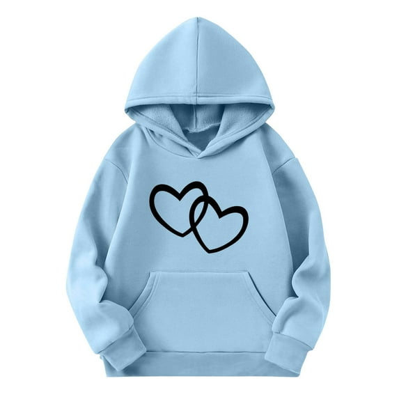 Teen Girls Sweatshirt Jumper Cute Printed Long Sleeves Hoodies with Pocket Casual Crew Neck Fall Winter Pullover Tops Clothes Comfy Jumper School Warm Girl Sweatshirts