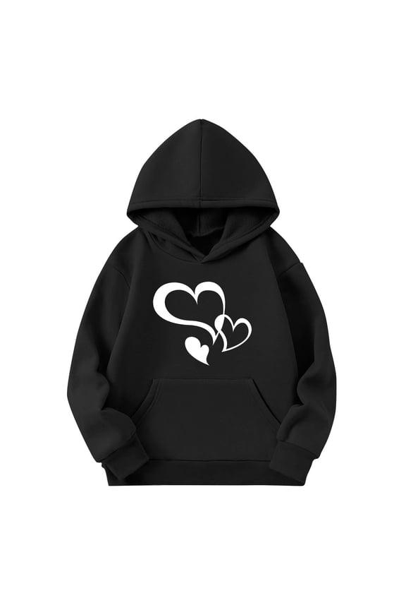 Teen Girls Sweatshirt Jumper Cute Printed Long Sleeves Hoodies with Pocket Casual Crew Neck Fall Winter Pullover Tops Clothes Comfy Jumper School Warm Girl Sweatshirts