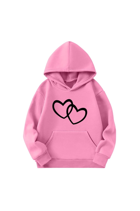 Teen Girls Sweatshirt Jumper Cute Printed Long Sleeves Hoodies with Pocket Casual Crew Neck Fall Winter Pullover Tops Clothes Comfy Jumper School Warm Girl Sweatshirts