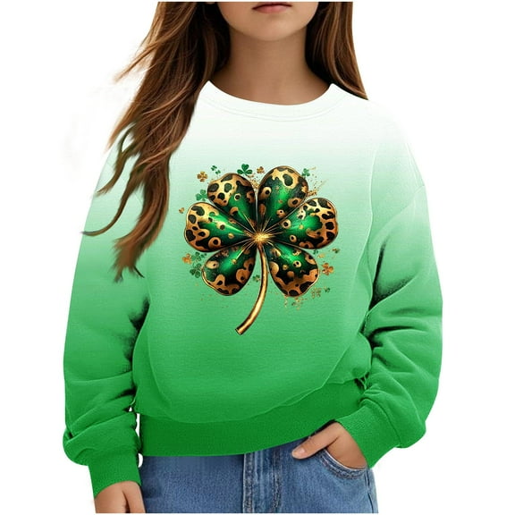 Teen Girls Sweatshirt for Kids Cute Printed Long Sleeves Sweatshirts Casual Crew Neck Fall Winter Pullover Tops Clothes Casual Comfy Fleece Jumper School Warm Girl Coat