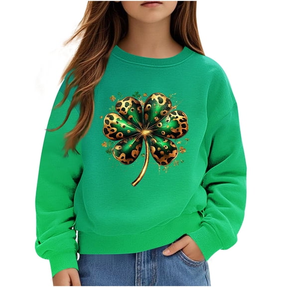 Teen Girls Sweatshirt for Kids Cute Printed Long Sleeves Sweatshirts Casual Crew Neck Fall Winter Pullover Tops Clothes Casual Comfy Fleece Jumper School Warm Girl Coat