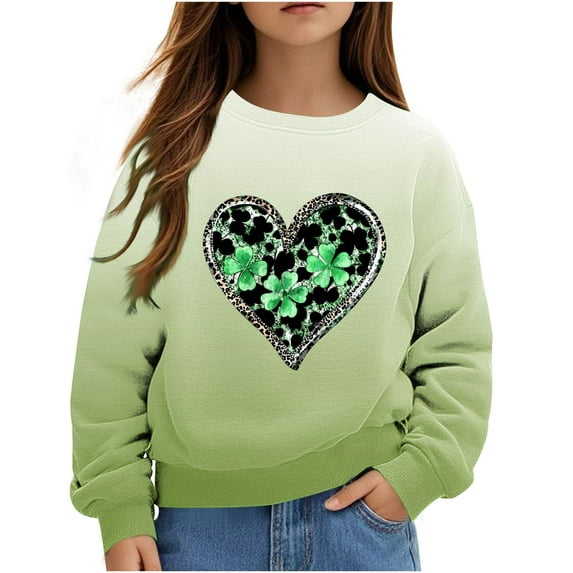 Teen Girls Sweatshirt for Kids Cute Printed Long Sleeves Sweatshirts Casual Crew Neck Fall Winter Pullover Tops Clothes Casual Comfy Fleece Jumper School Warm Girl Coat