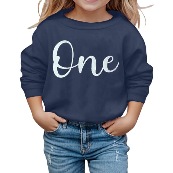Girls Sweatshirts Crew Neck Letter Print Children's Long Sleeved Top Sweatshirts Casual Fashion Clothes Size 13-14T