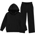 thumbnail image 1 of Teen Girls Sweatsuit Fall Hoodie And Sweatpants Set 4-13 Years,120=4-5Years,Black_01, 1 of 8