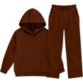 thumbnail image 1 of Teen Girls Sweatsuit Fall Hoodie And Sweatpants Set 4-13 Years,120=4-5Years,Coffee_01, 1 of 8