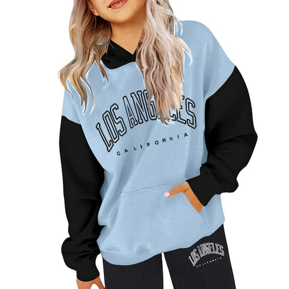 Teen Girls Sweatsuits Sets 2 Piece Hoodie with Sweatpants Color Block Sweatshirt Long Sleeve Pullover Trendy Letter Printed Hooded Sweatshirt Cute Clothes for Girls for Teen Girls 10-11 Years
