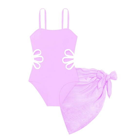 Teen Girls Swim Suits Adjustable Straps Cut Out One Piece Swimsuit with Cover Ups Skirt Teen Bathing Suit for Teenagers Girls