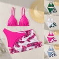 thumbnail image 1 of SROBPTY Teen Girls Swimsuit Set Print Bikinis 3 Piece Bathing Suits for 6-14 Years, 1 of 5