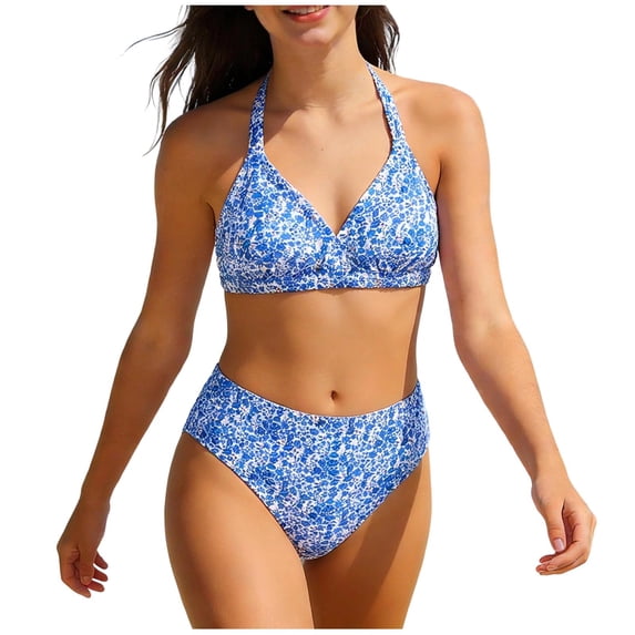 SROBPTY Teen Girls Swimsuit Set Print Bikinis 2 Piece Bathing Suits for 8-13 Years