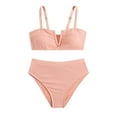 thumbnail image 1 of SROBPTY Teen Girls Swimsuit Set Solid Bikinis 2 Piece Bathing Suits for 9-16 Years, 1 of 4