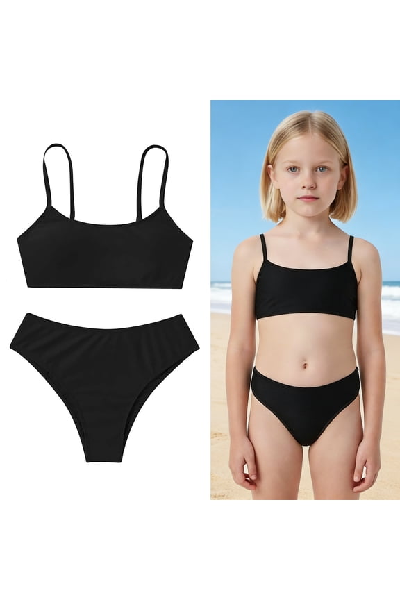 Teen Girls Swimsuits Adjustable Straps Two Piece Bikini Sets with Chest Pad Swimsuit for Teen Girls 14 Years