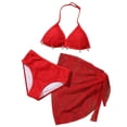 thumbnail image 1 of Teen Girls Swimsuits Two Piece Bikini Sets with Chest Pad Size 6-15 Years,Red, 1 of 6