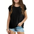 thumbnail image 1 of Teen Girls T Shirts Solid Short Sleeve Shirts For Girls Round Neck Toddler Summer Clothes Girls T Shirts 13-14 Years Cute&nbsp;Girl&nbsp;Clothing, 1 of 4