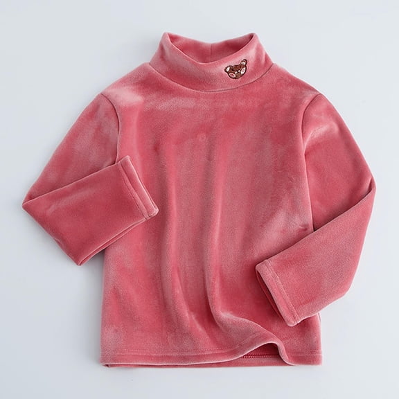 Teen Girls Thermal Shirt Red Long Sleeve Shirts for Boys Kids Turtleneck T-Shirts Fall Clothes Girls 10-11 Years Clothes