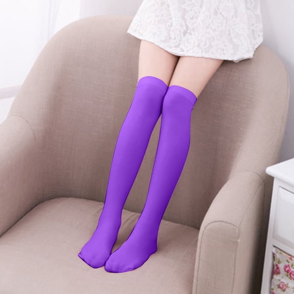 Teen Girls Thigh-High Stockings Over the Knee Socks Toddlers Kids Juniors Solid Stretchy Breathable Long School Uniform Boot Sock