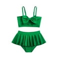 thumbnail image 1 of Girls Two Piece Swimsuit Bikini Set Bow Bathing Suit Girls Cute Swimming Suit for Girls 11-12 Years, 1 of 4