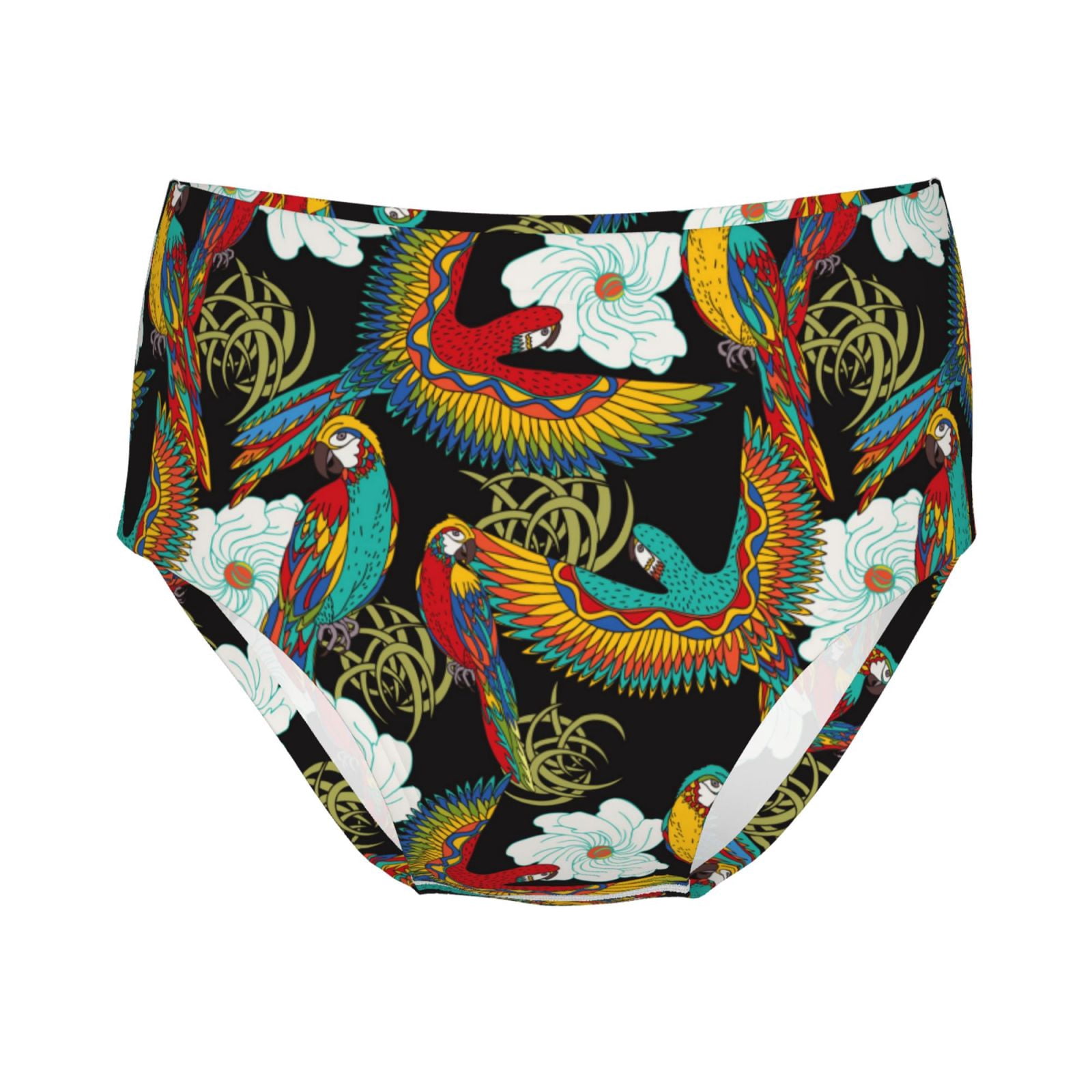 Teen Girls Underwear - Classic Color Parrot Flower Soft Cotton Briefs ...