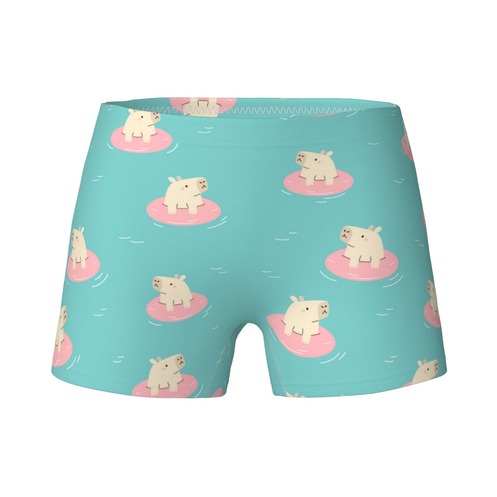 Teen Girls Underwear Cute Swim Capybaras Soft Cotton Boxer Briefs