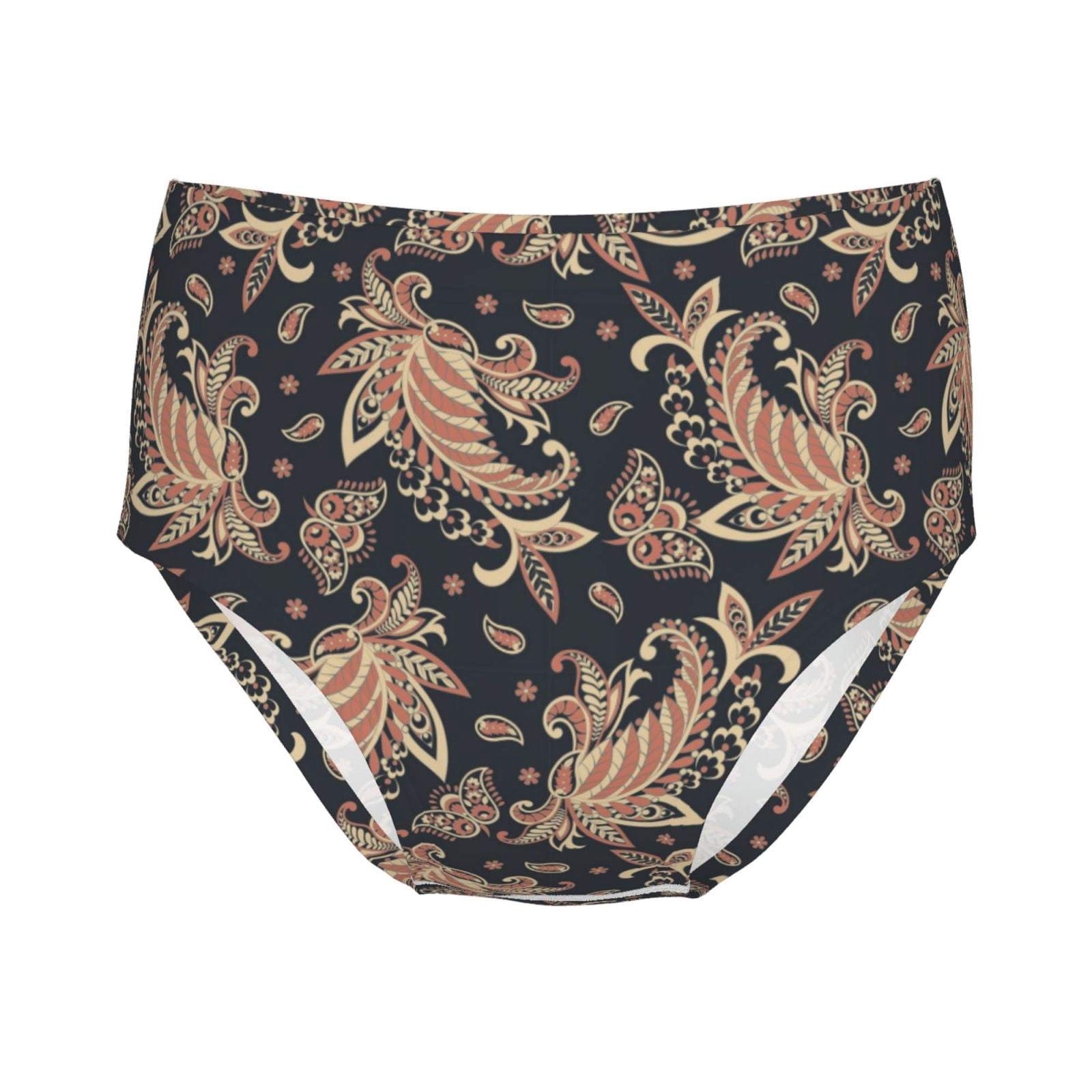 Teen Girls Underwear - Paisley Print No.J96 Soft Cotton Briefs Panties