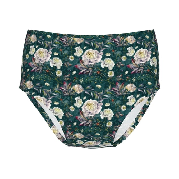 Teen Girls Underwear - Peony flower Soft Cotton Briefs Panties for Teens Breathable Panty Girls Briefs