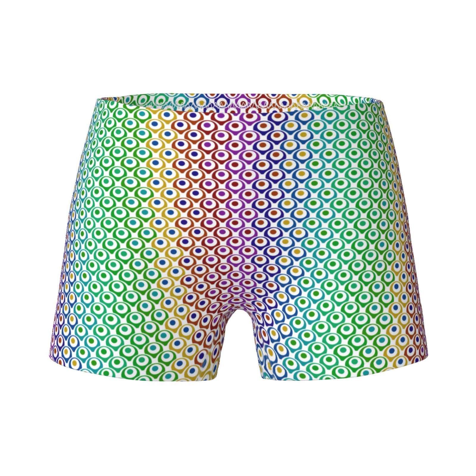 Msanlixian Men's Boxer Briefs - Soft Peacock Feather Print, No-Ride-Up Trunks (Green)