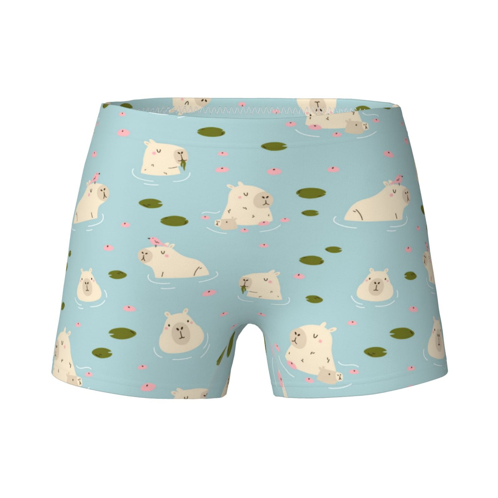 Teen Girls Underwear Swim Capybaras Bird Cotton Soft Boxer Briefs