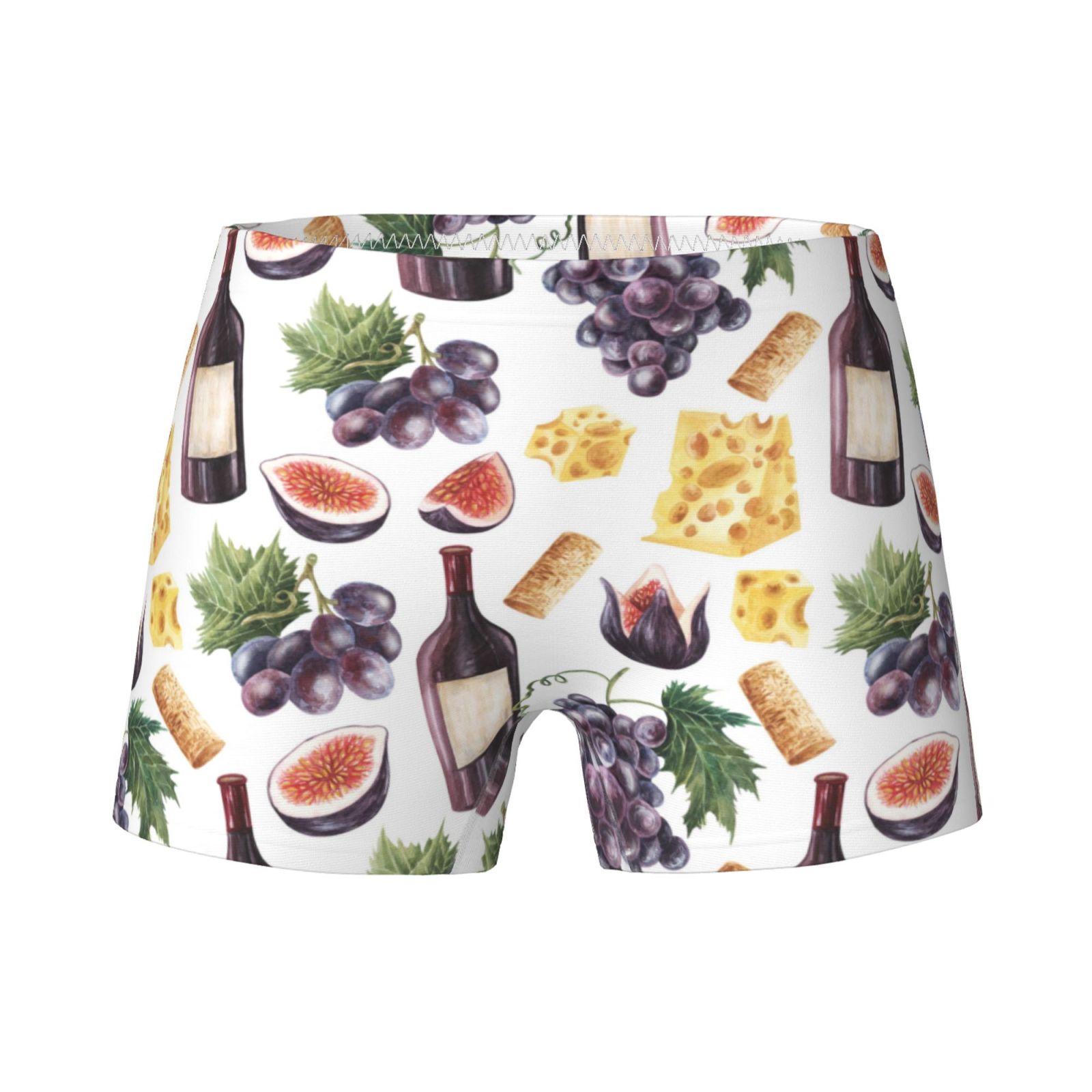 Teen Girls Underwear Wine Print No.J943 Cotton Soft Boxer Briefs