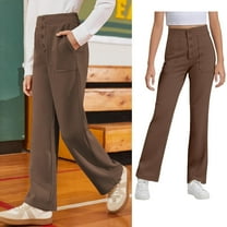 Teen Girls Uniform Pants Skinny Fit Stretch Pants With Pockets Flare Leg Pants Gray School Pants For Girls Back To School Outfits For Girls Teen Tween Girl Clothing 13-14 Years