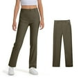 thumbnail image 1 of Teen Girls Uniform Pants Skinny Pants Stretch Pants With Pockets Flare Leg Pants Green Pants for Girls Back To School Clothes Teen Cute Clothes for Girls 13-14 Years, 1 of 5