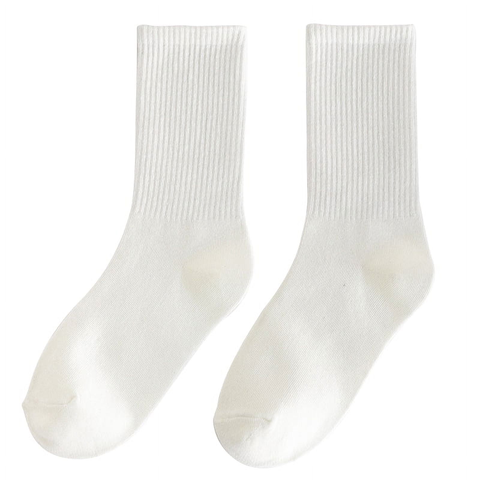 Teen Girls White Cotton Socks For Uniform School Student Girl Crew ...