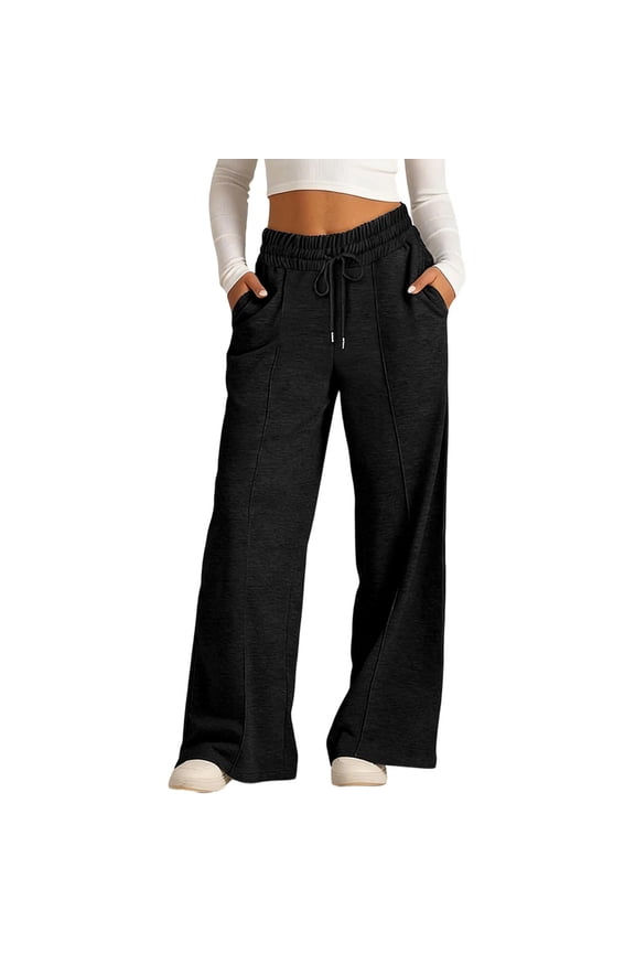 Teen Girls Wide Leg Sweatpants Soft Cotton Elastic Waist Relaxed Fit Loose Joggers for Casual Lounging Sports, 3T-13Y