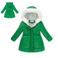 thumbnail image 1 of Teen Girls Winter Coats Hooded Puffer Jacket Green Jacket Zipper Long Sleeve Lightweight Waterproof Jacket Kids Girls Coats Size 11-12 Years, 1 of 4