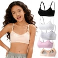 thumbnail image 1 of Teen Girls Wireless Training Bra Cotton Lightly Padded Bras Adjustable Straps Back Closure Breathable Stretchy Kids Bras 10-14 Years, 1 of 5