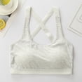 thumbnail image 1 of Teen Girls Wireless Training Bra, Ribbed Cotton Cross Back Bralette, Comfortable Everyday Bra for 5-15T, 1 of 6