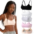 thumbnail image 1 of Teen Girls Cotton Training Bras Wireless Light Padded Bra Adjustable Straps Smooth Edge Stretchy Big Girls Bras 10-16 Years, 1 of 5