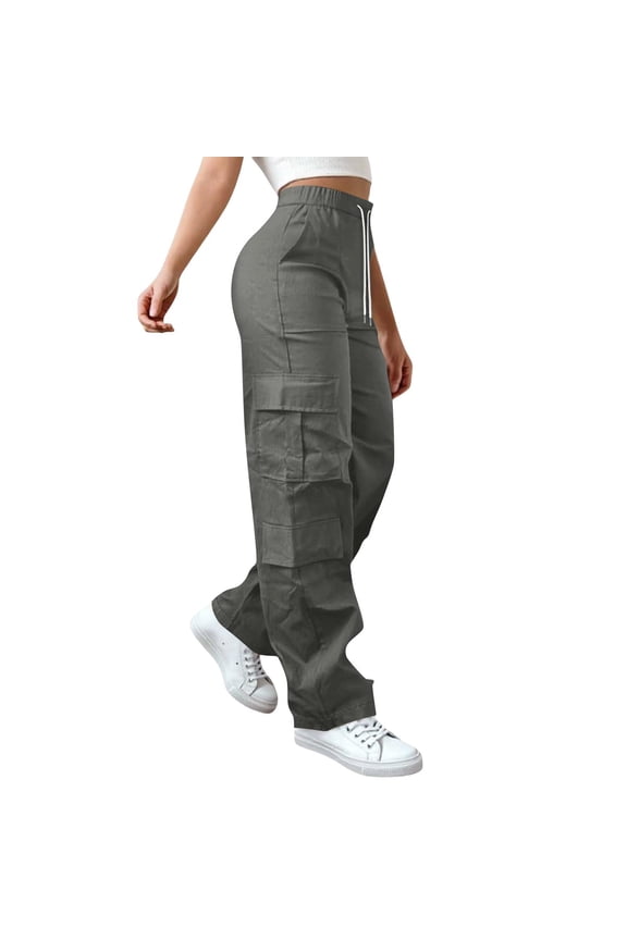 Teen Girls & Womens Cargo Pants Baggy Elastic Waist Cargo Joggers for Women Oversized Casual Work Pants Trousers