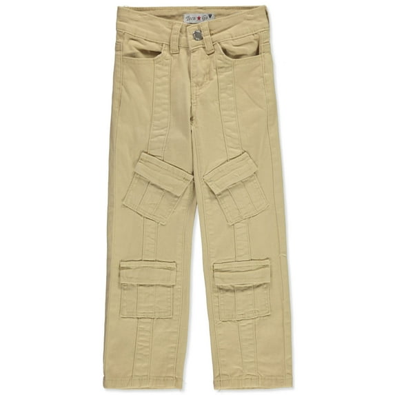 Teen Gs Girls' Poplin Cargo Pants - khaki, 5 (Little Girls)