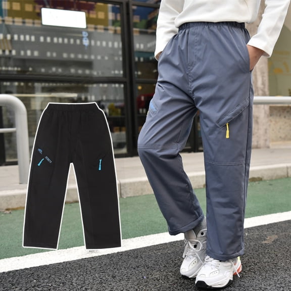 Teen Hiking Pants Kids Thermal Lined Waterproof Boys Athletic Pants Winter Outdoor Pants Boys Pants Size 10-11 Years